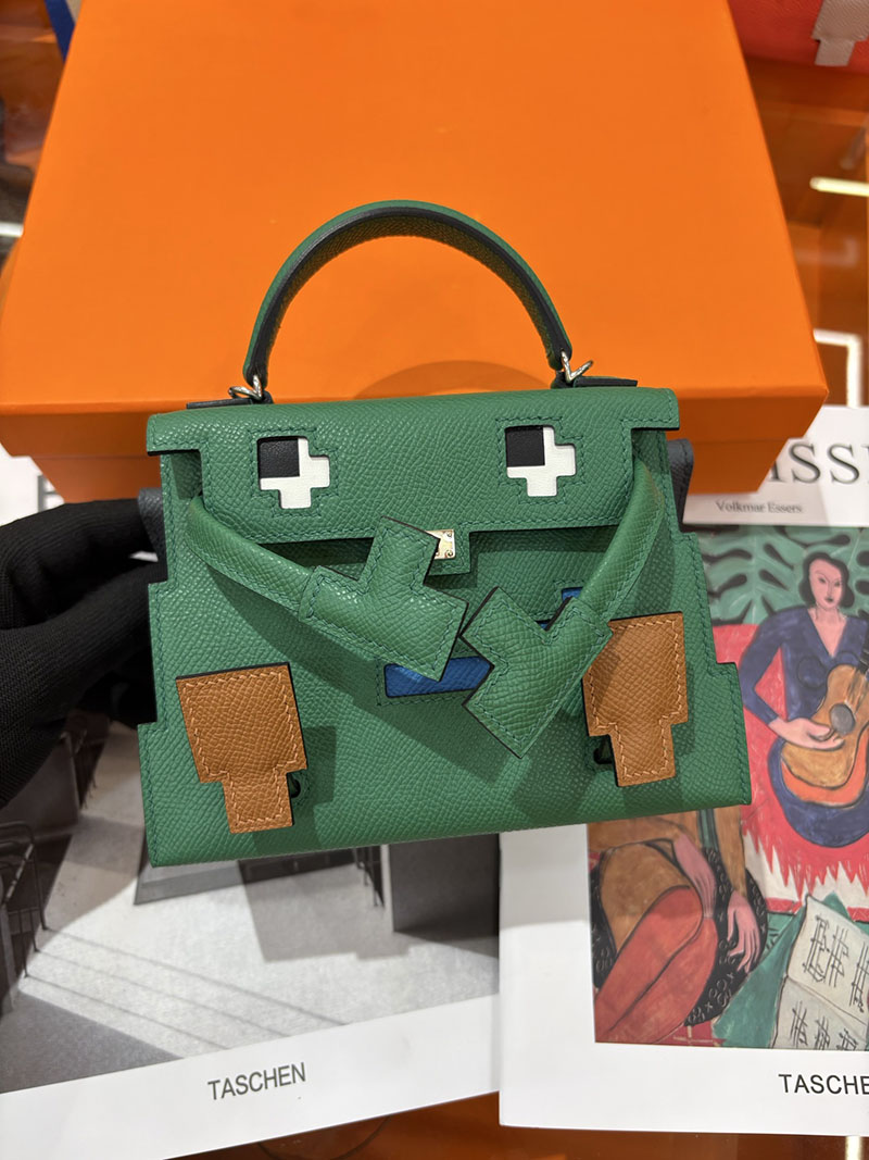 エルメスコピー通販 HERMES ケリードール ピクト ミニハンドバッグ グリーン シルバー金具 2634137 ケリードールピクト コピー - 画像 (8)