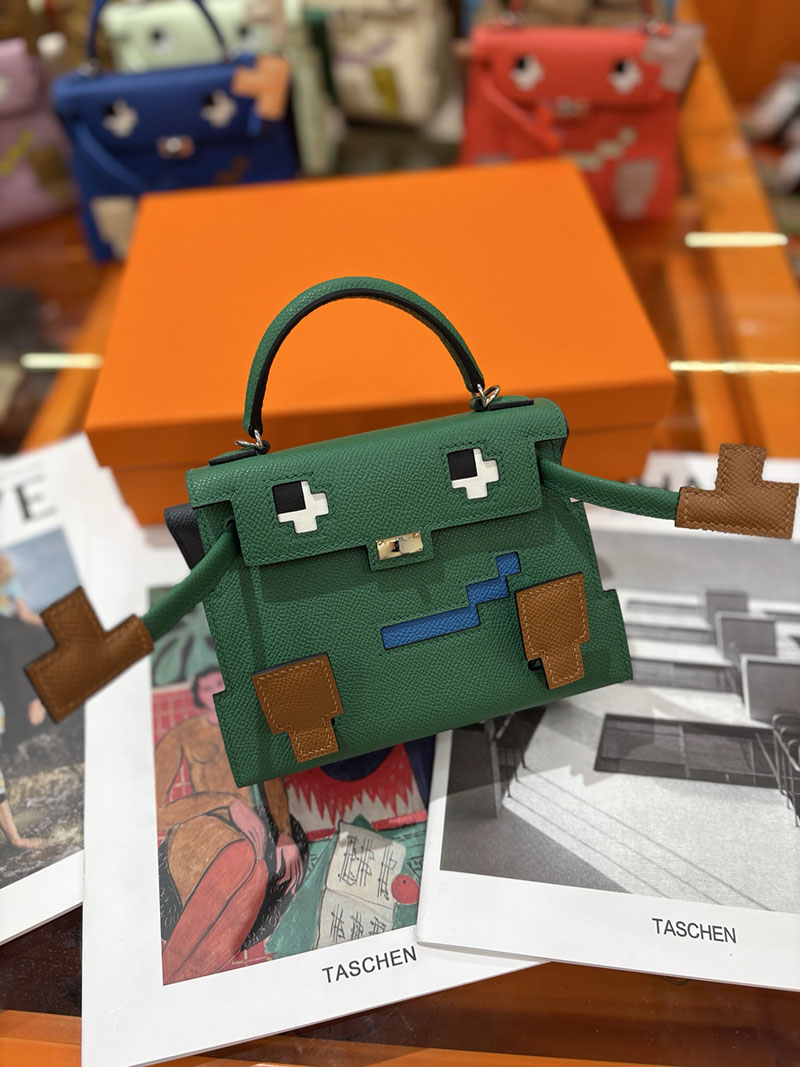 エルメスコピー通販 HERMES ケリードール ピクト ミニハンドバッグ グリーン シルバー金具 2634137 ケリードールピクト コピー - 画像 (7)