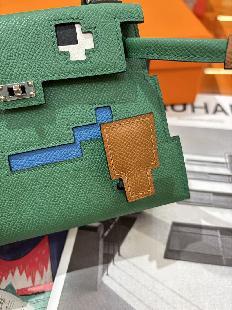 エルメスコピー通販 HERMES ケリードール ピクト ミニハンドバッグ グリーン シルバー金具 2634137 ケリードールピクト コピー - 画像 (6)