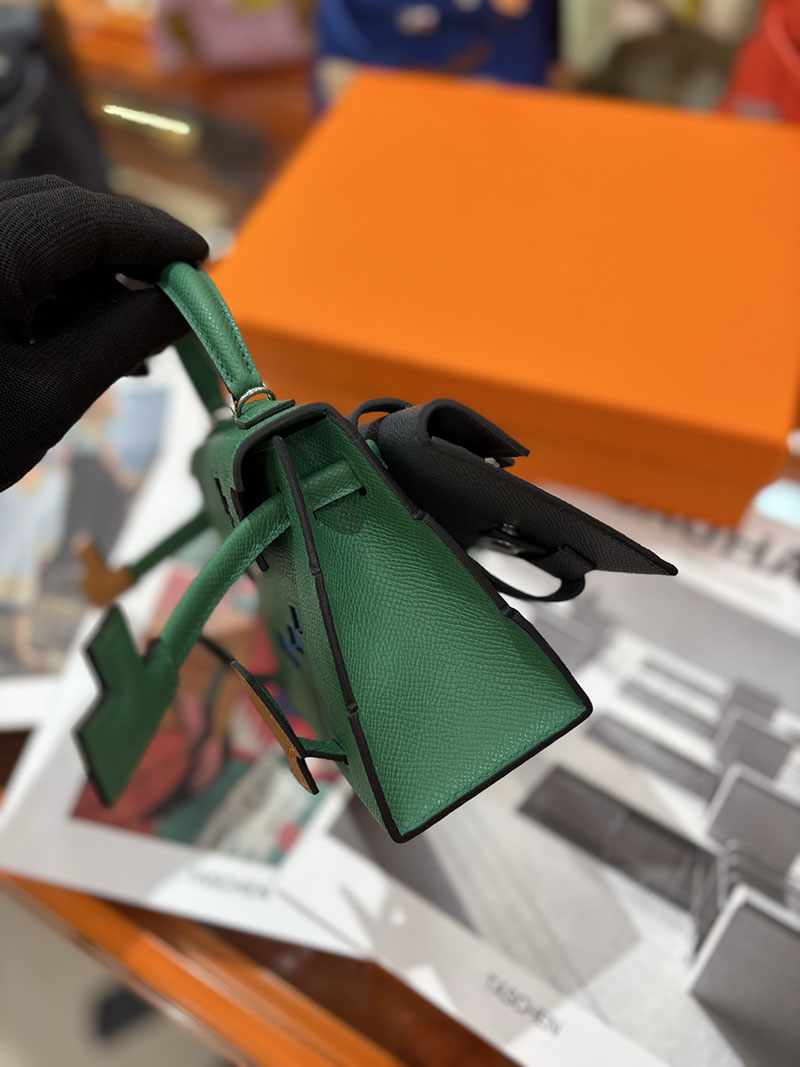 エルメスコピー通販 HERMES ケリードール ピクト ミニハンドバッグ グリーン シルバー金具 2634137 ケリードールピクト コピー - 画像 (4)