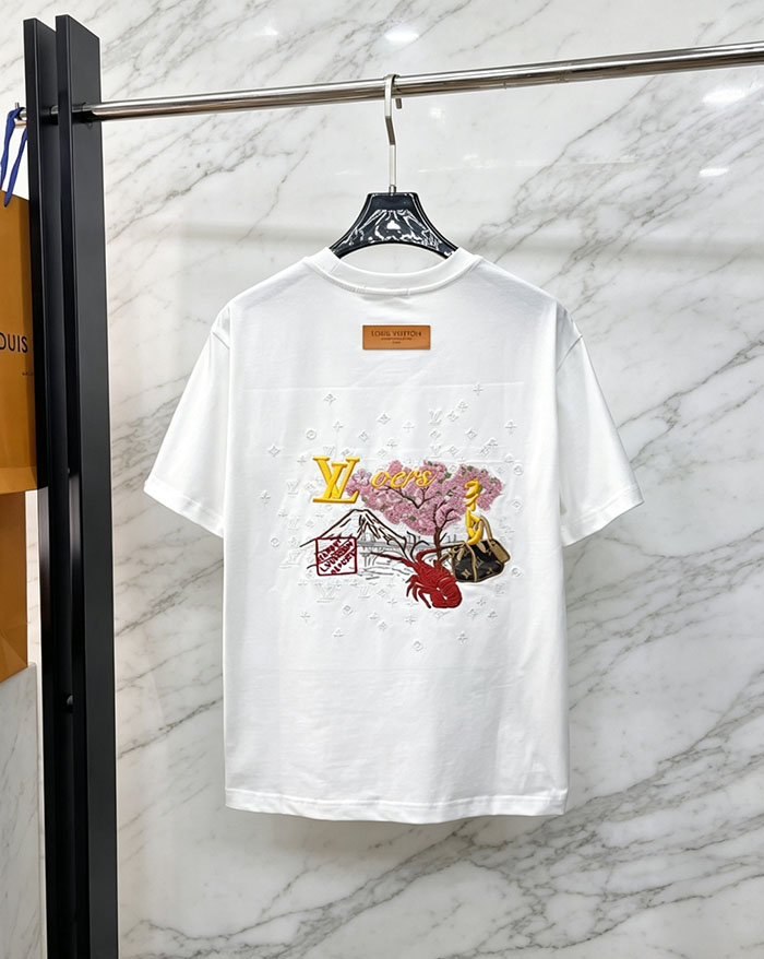 最高級ルイヴィトンスーパーコピー Louis Vuitton 2026年春夏新作 🐫 クルーネック ピュアコットン 半袖Tシャツ clothes202600625 ルイヴィトン メンズ黒Tシャツ 新作 - 画像 (3)