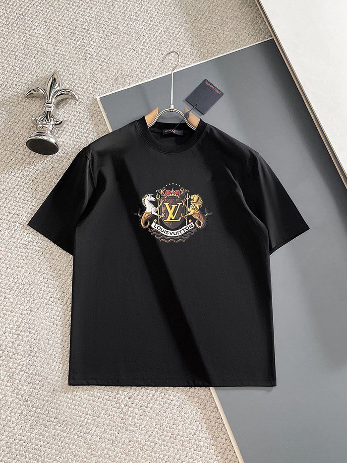 最高級ルイヴィトンスーパーコピー Louis Vuitton 2026年春夏新作 マーセライズドコットン半袖Tシャツ clothes202600645 ルイヴィトン 黒Tシャツ 新作 - 画像 (2)