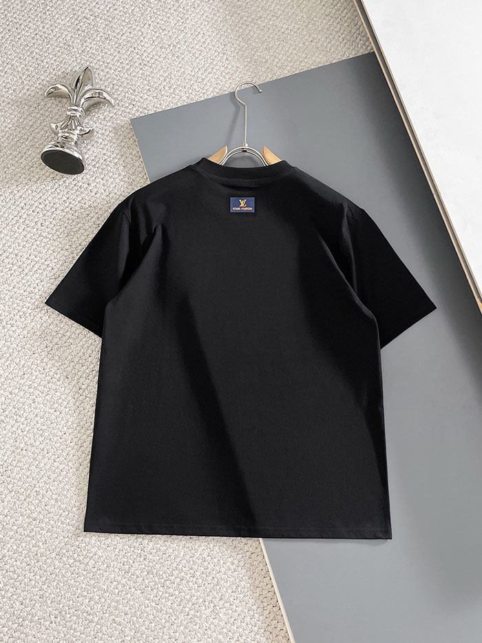 最高級ルイヴィトンスーパーコピー Louis Vuitton 2026年春夏新作:ピュアコットン クルーネック 半袖Tシャツ clothes202600647 ルイヴィトン メンズ 純綿 Tシャツ 黒 - 画像 (3)