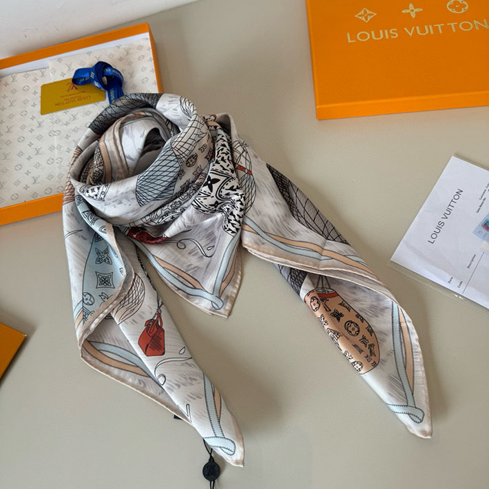 最高級ルイヴィトンスーパーコピー Louis Vuitton カレ90・アップ アンド アウェイ ノワールブロン M79151 レディース ルイヴィトン スカーフ - 画像 (9)
