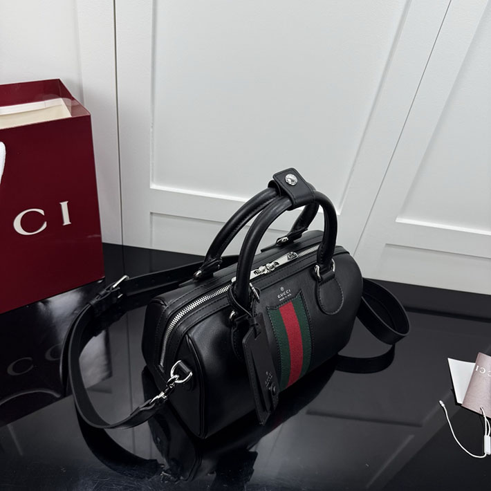 グッチ直営アウトレット店 GUCCI ウェブ トレードマーク スモール ダッフルバッグ ブラック 866980 AAGF7 1053 グッチ バッグ アウトレット - 画像 (9)