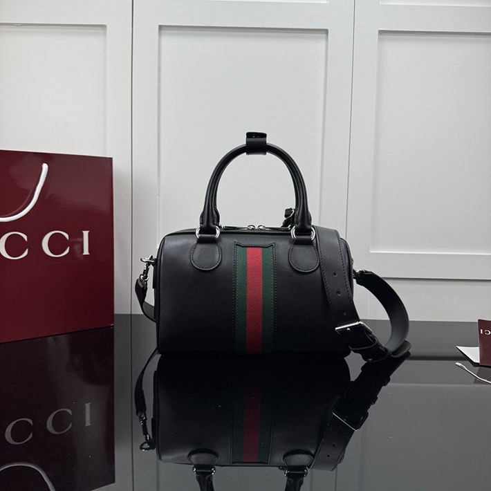 グッチ直営アウトレット店 GUCCI ウェブ トレードマーク スモール ダッフルバッグ ブラック 866980 AAGF7 1053 グッチ バッグ アウトレット - 画像 (8)