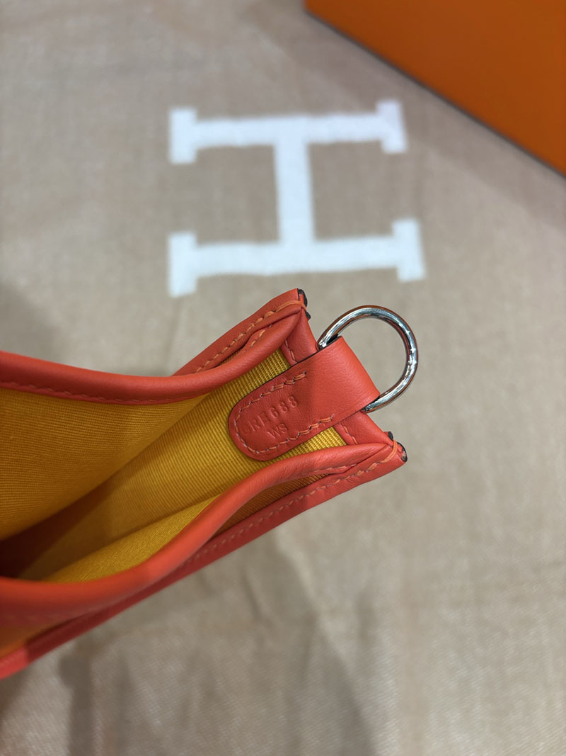 エルメス エヴリン ミニ HERMES エヴリン TPM オレンジ トワルアッシュ/トゴ シルバー金具 2633959 ミニ エブリン 人気色 - 画像 (3)