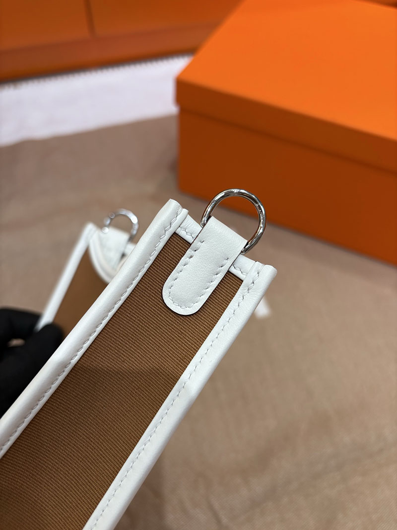 エルメス エヴリン ミニ HERMES エヴリン TPM ホワイト×ブラウン トワルアッシュ/トゴ シルバー金具 2633961 エルメス ミニ ショルダー - 画像 (4)