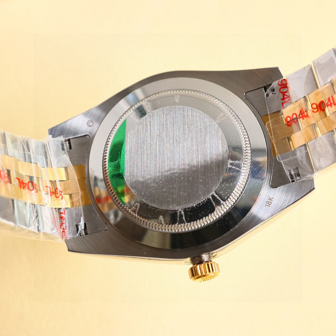 ブランド腕時計専門店 通販 ROLEX風 デイトジャスト 間金 ゴールド文字盤 ダイヤモンド ベゼル&ブレス 自動巻き メンズ 腕時計 - 画像 (6)