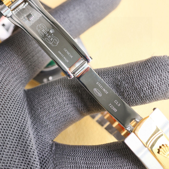 ブランド腕時計専門店 通販 ROLEX風 デイトジャスト 間金 ゴールド文字盤 ダイヤモンド ベゼル&ブレス 自動巻き メンズ 腕時計 - 画像 (7)