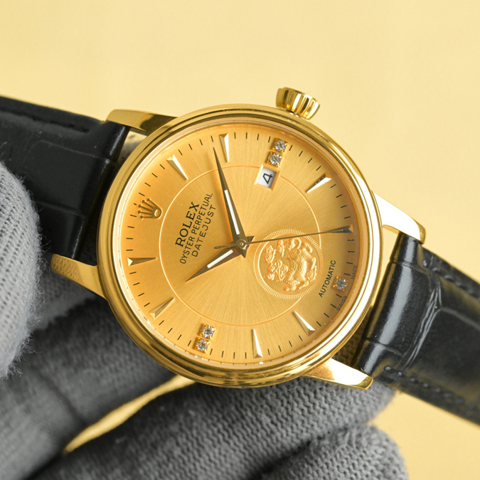 ブランド腕時計専門店 通販 ROLEX セリーニ プリンス デイト 18Kイエローゴールド 黒革ベルト 腕時計 - 画像 (3)