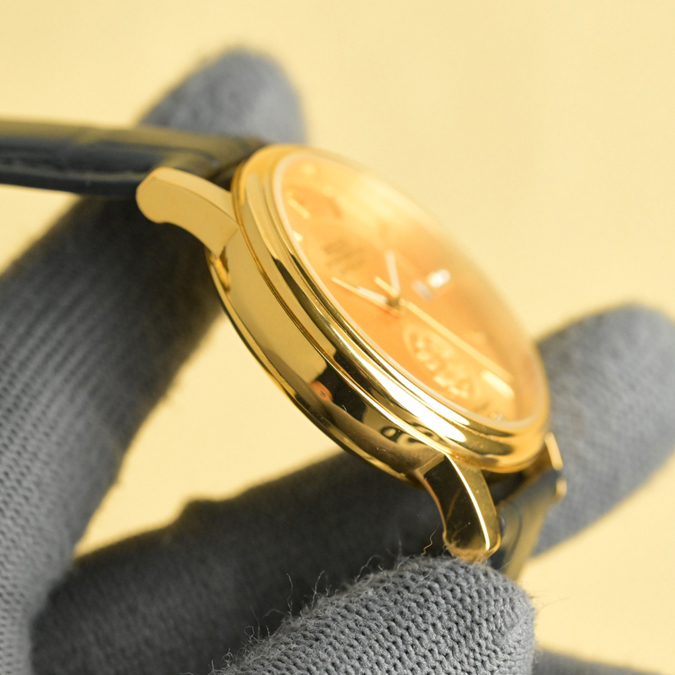ブランド腕時計専門店 通販 ROLEX セリーニ プリンス デイト 18Kイエローゴールド 黒革ベルト 腕時計 - 画像 (6)