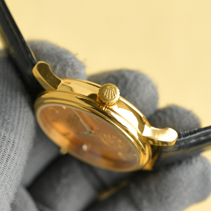 ブランド腕時計専門店 通販 ROLEX セリーニ プリンス デイト 18Kイエローゴールド 黒革ベルト 腕時計 - 画像 (9)