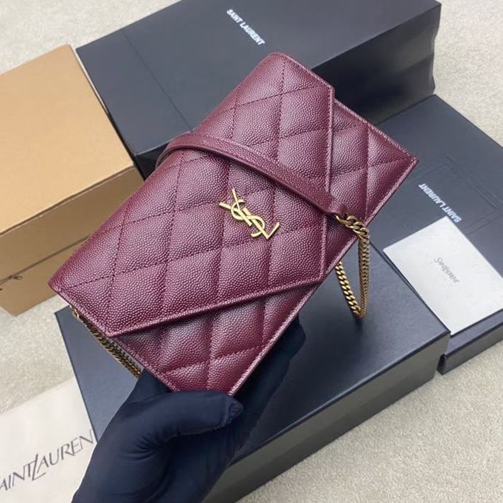 最高級サンローランスーパーコピー Saint Laurent パリ チェーンウォレット ボルドー 871149AAGOZ6475 サンローラン チェーンウォレット 口コミ - 画像 (6)