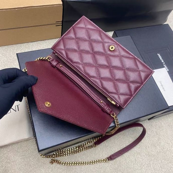 最高級サンローランスーパーコピー Saint Laurent パリ チェーンウォレット ボルドー 871149AAGOZ6475 サンローラン チェーンウォレット 口コミ - 画像 (4)