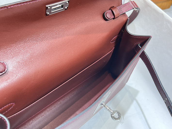 エルメスコピー通販 HERMES ケリーエラン ルージュアッシュ マダム シルバー金具 ケリーエラン H085208CK55 ケリーエラン 新作 - 画像 (5)