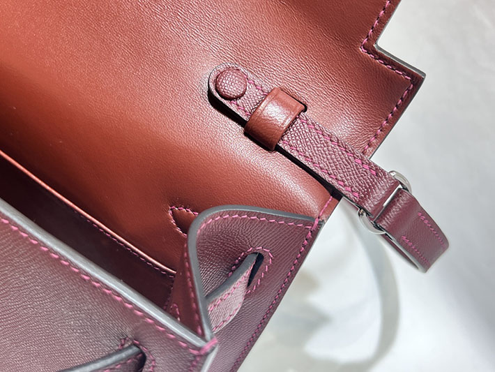 エルメスコピー通販 HERMES ケリーエラン ルージュアッシュ マダム シルバー金具 ケリーエラン H085208CK55 ケリーエラン 新作 - 画像 (4)