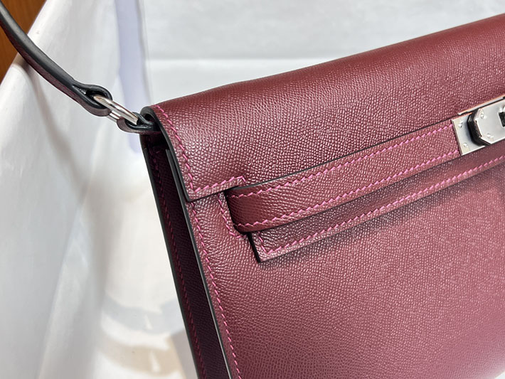 エルメスコピー通販 HERMES ケリーエラン ルージュアッシュ マダム シルバー金具 ケリーエラン H085208CK55 ケリーエラン 新作 - 画像 (2)