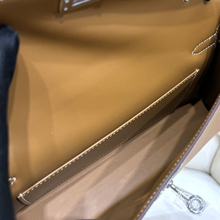 エルメスコピー通販 HERMES ケリーエラン ゴールド シェブルミゾル シルバー金具 ケリーエラン H085885CK37 エルメス ケリーエラン - 画像 (4)