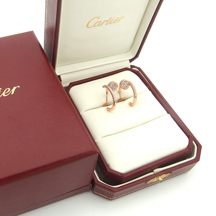 最高級カルティエスーパーコピー Cartier ジュスト アン クル フープ イヤリング スモールモデル パヴェセッティング B8301430 カルティエ ピアス 人気 - 画像 (2)