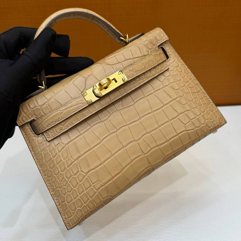 エルメスコピー通販 HERMES ケリーミニ2 外縫い チャイ クロコダイル ゴールド金具 H073595CC0M エルメスミニケリークロコ - 画像 (9)