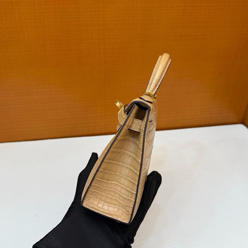 エルメスコピー通販 HERMES ケリーミニ2 外縫い チャイ クロコダイル ゴールド金具 H073595CC0M エルメスミニケリークロコ - 画像 (6)