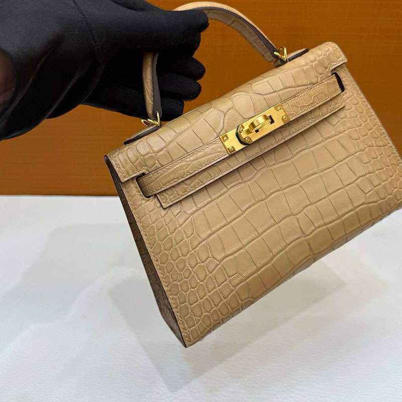 エルメスコピー通販 HERMES ケリーミニ2 外縫い チャイ クロコダイル ゴールド金具 H073595CC0M エルメスミニケリークロコ - 画像 (4)