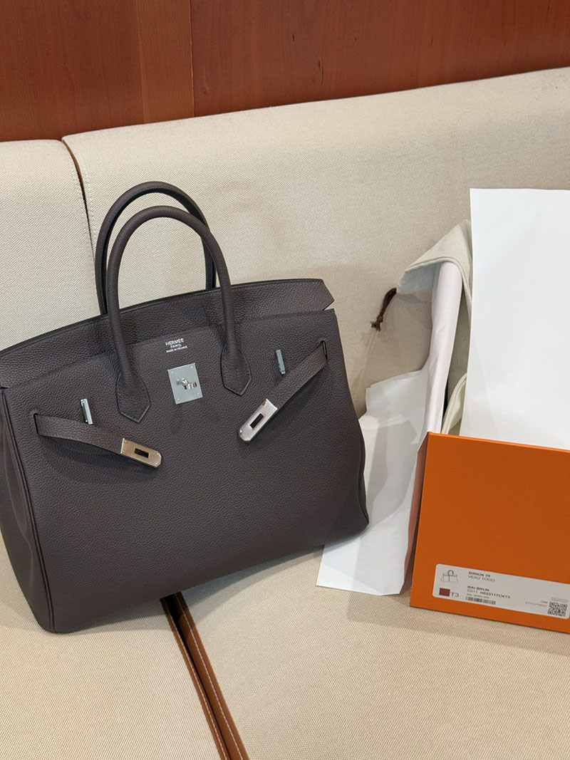 エルメスコピー通販 HERMES Birkin バーキン40 エベンヌ トゴ シルバー金具 H027633CK46 エルメスバーキン40コピー - 画像 (12)
