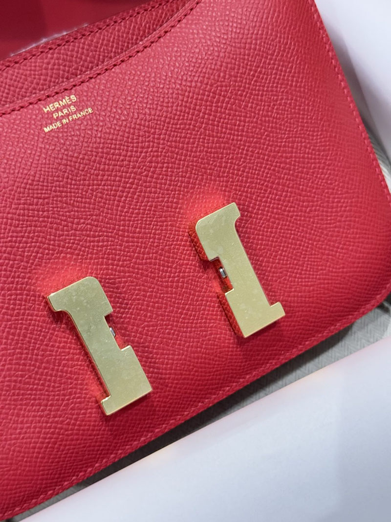 エルメスコピー通販 HERMES コンスタンス3 ミニ ルージュカザック ヴォーエプソン ゴールド金具 H056341CCQ5 エルメス コンスタンスミニ 定価 - 画像 (6)