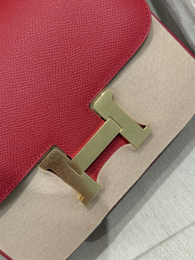 エルメスコピー通販 HERMES コンスタンス3 ミニ ルージュカザック ヴォーエプソン ゴールド金具 H056341CCQ5 エルメス コンスタンスミニ 定価 - 画像 (5)