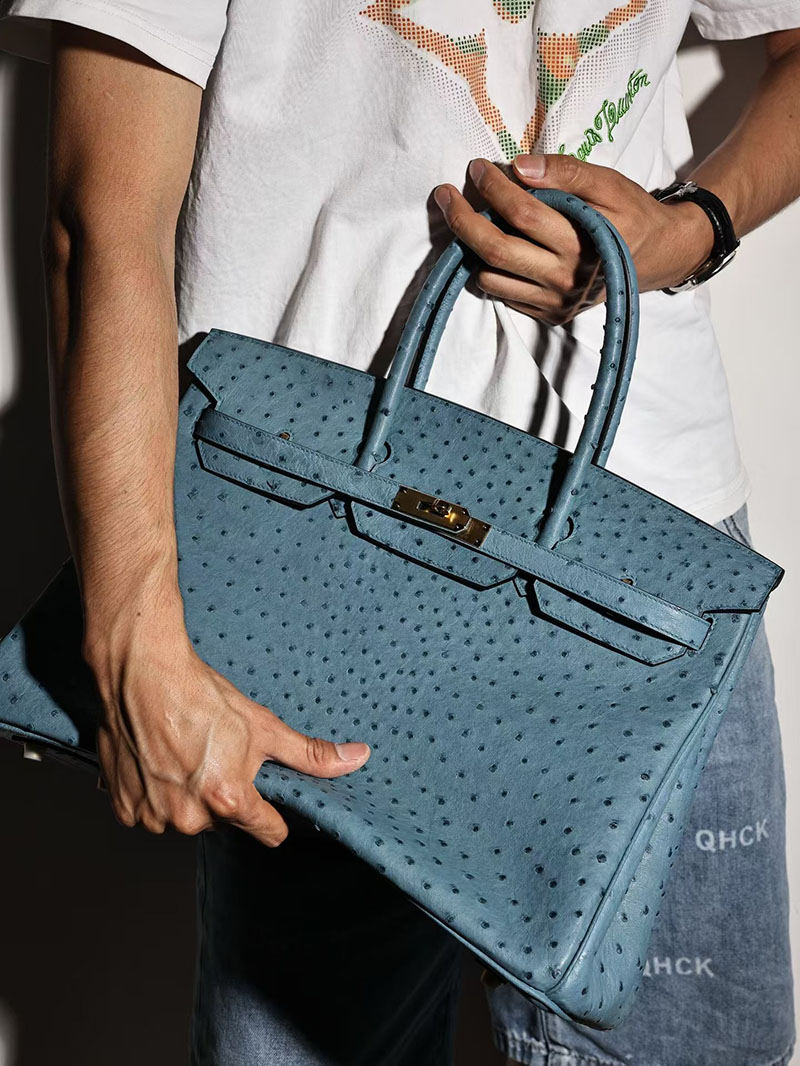 エルメスコピー通販 HERMES バーキン40 メンズ ブルージーン オーストリッチ ゴールド金具 H041707CC75 バーキン40 メンズ 定価 - 画像 (9)