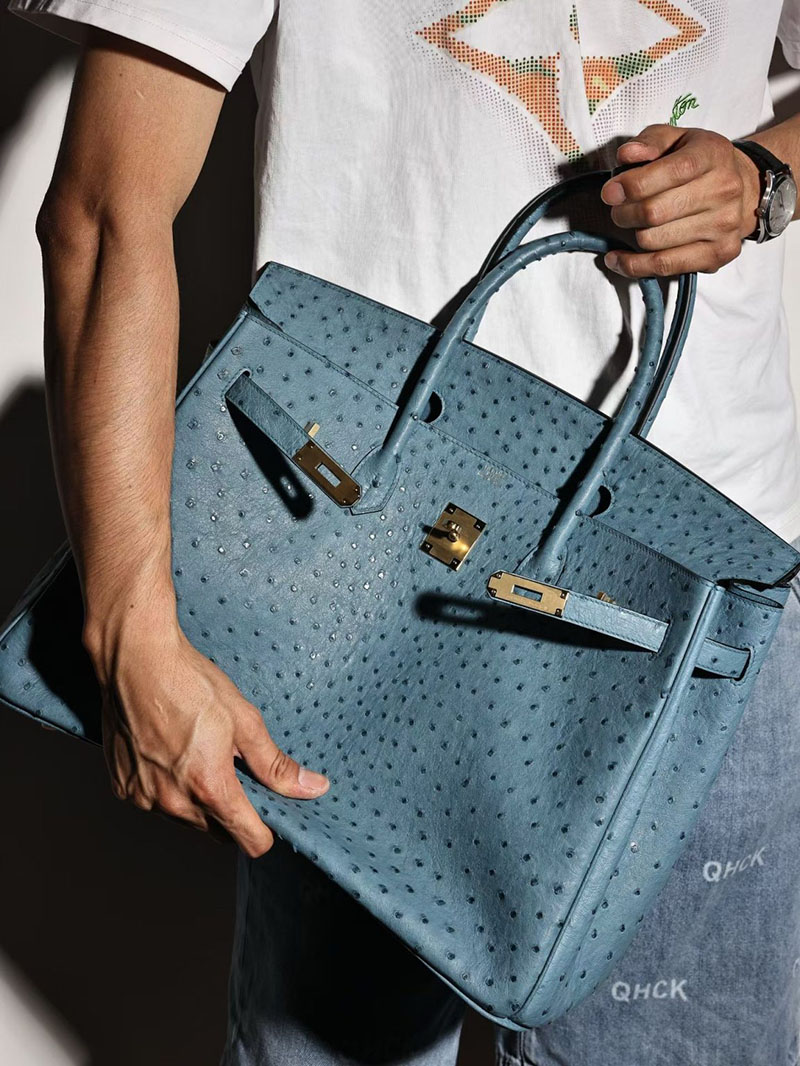 エルメスコピー通販 HERMES バーキン40 メンズ ブルージーン オーストリッチ ゴールド金具 H041707CC75 バーキン40 メンズ 定価 - 画像 (7)
