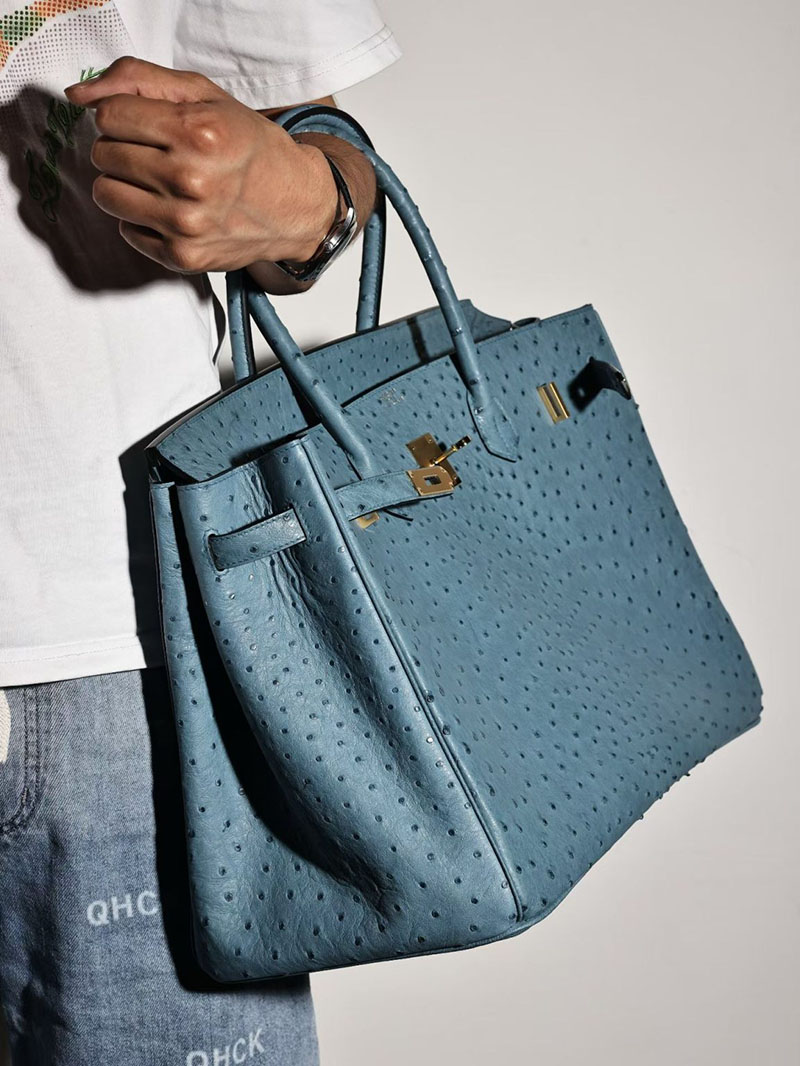 エルメスコピー通販 HERMES バーキン40 メンズ ブルージーン オーストリッチ ゴールド金具 H041707CC75 バーキン40 メンズ 定価 - 画像 (5)