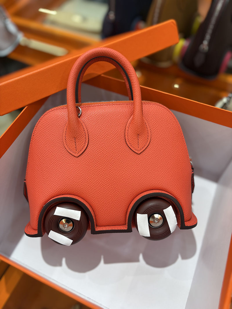 エルメスコピー通販 HERMES ボリードオンホイールズ ミニ オレンジ ヴォーエプソン シルバー金具 2634717 ボリード オン ホイールズ - 画像 (4)