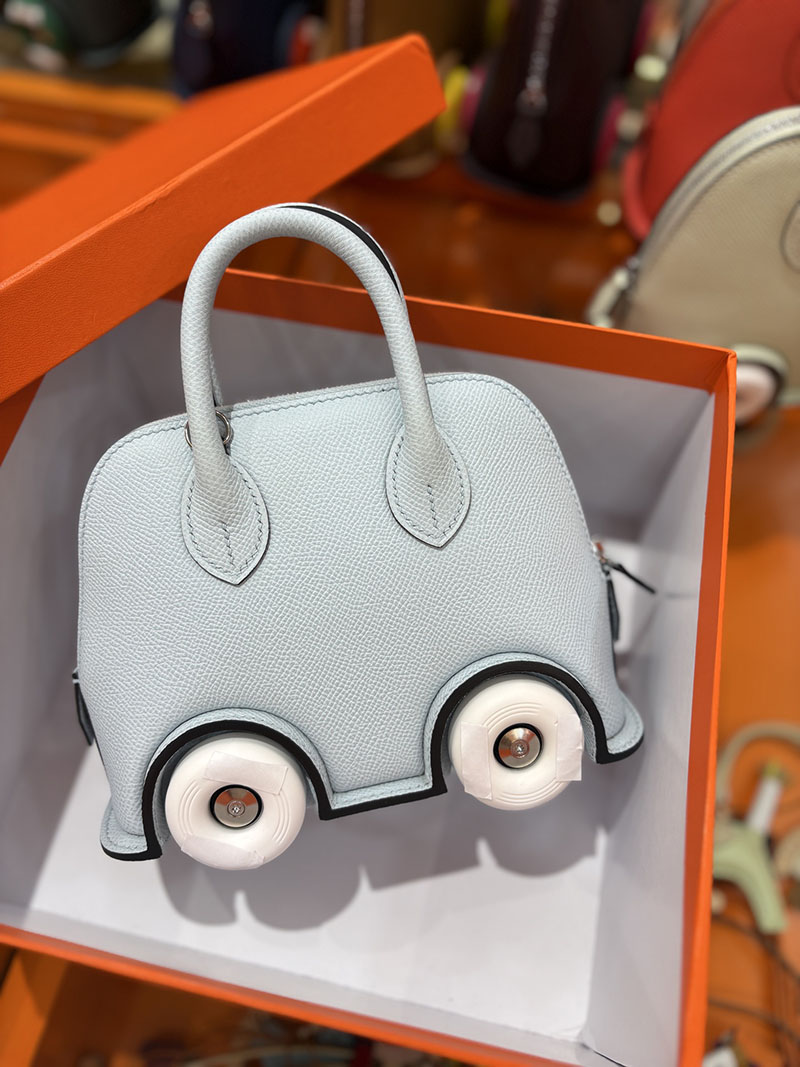 エルメスコピー通販 HERMES ボリードオンホイールズ ミニ ブルーペール ヴォーエプソン シルバー金具 2634719 ボリード オン ホイールズ - 画像 (6)