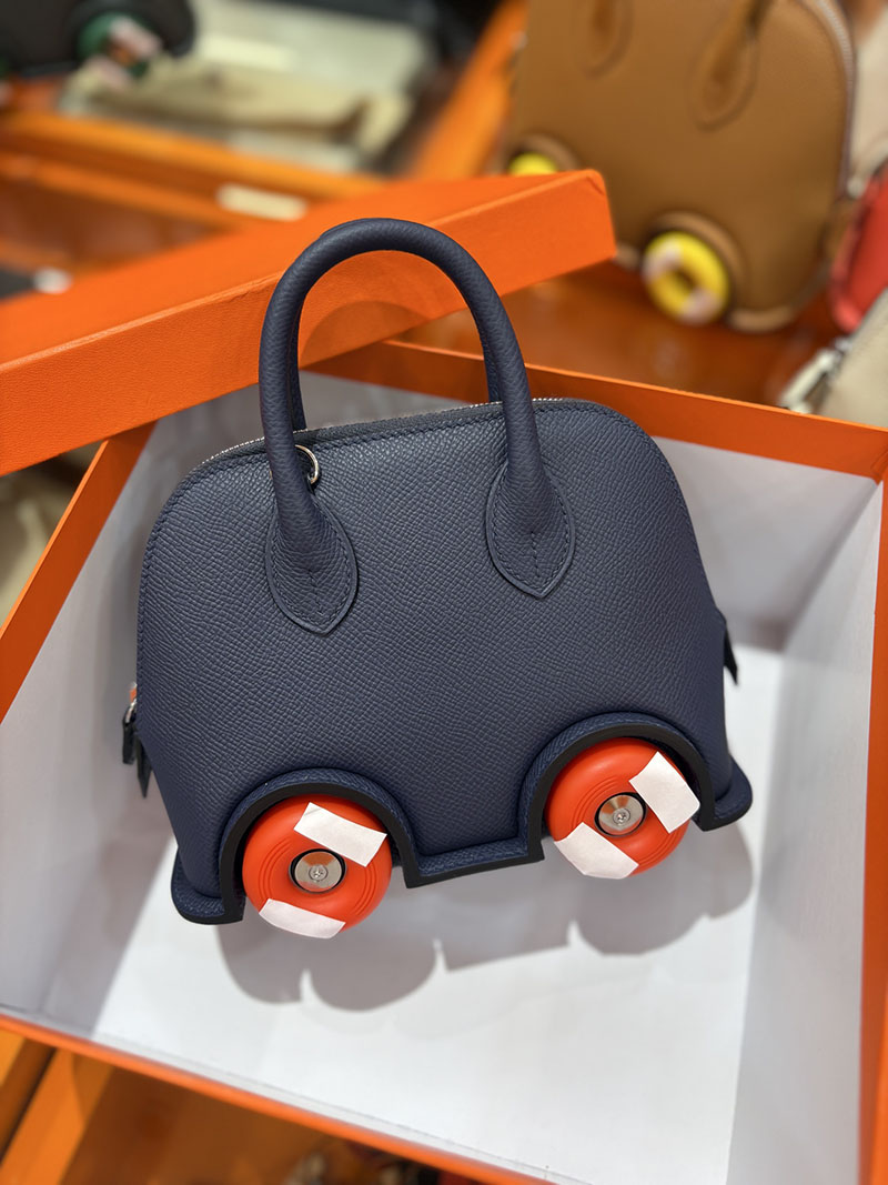 エルメスコピー通販 HERMES ボリードオンホイールズ ミニ ブルーサフィール ヴォーエプソン シルバー金具 2634722 ボリード オン ホイールズ - 画像 (3)
