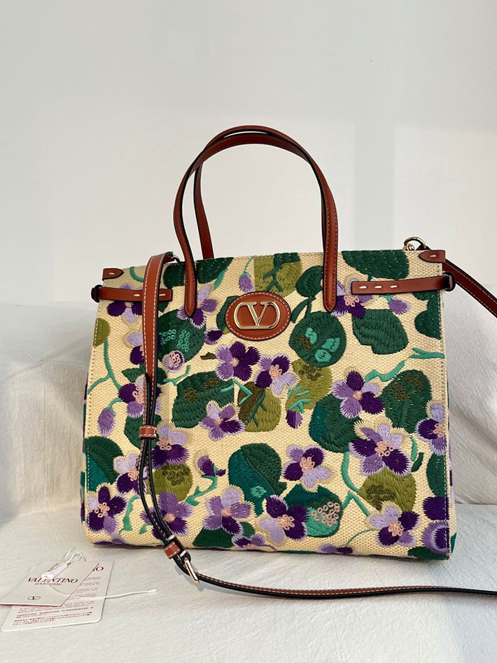 最高級ヴァレンティノスーパーコピー VALENTINO GARAVANI Antibe エンブロイダリー スモール ラフィア 2634909 ヴァレンティノ トートバッグ 布 - 画像 (9)