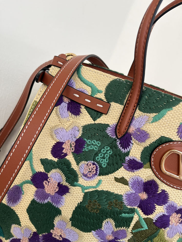 最高級ヴァレンティノスーパーコピー VALENTINO GARAVANI Antibe エンブロイダリー スモール ラフィア 2634909 ヴァレンティノ トートバッグ 布 - 画像 (7)