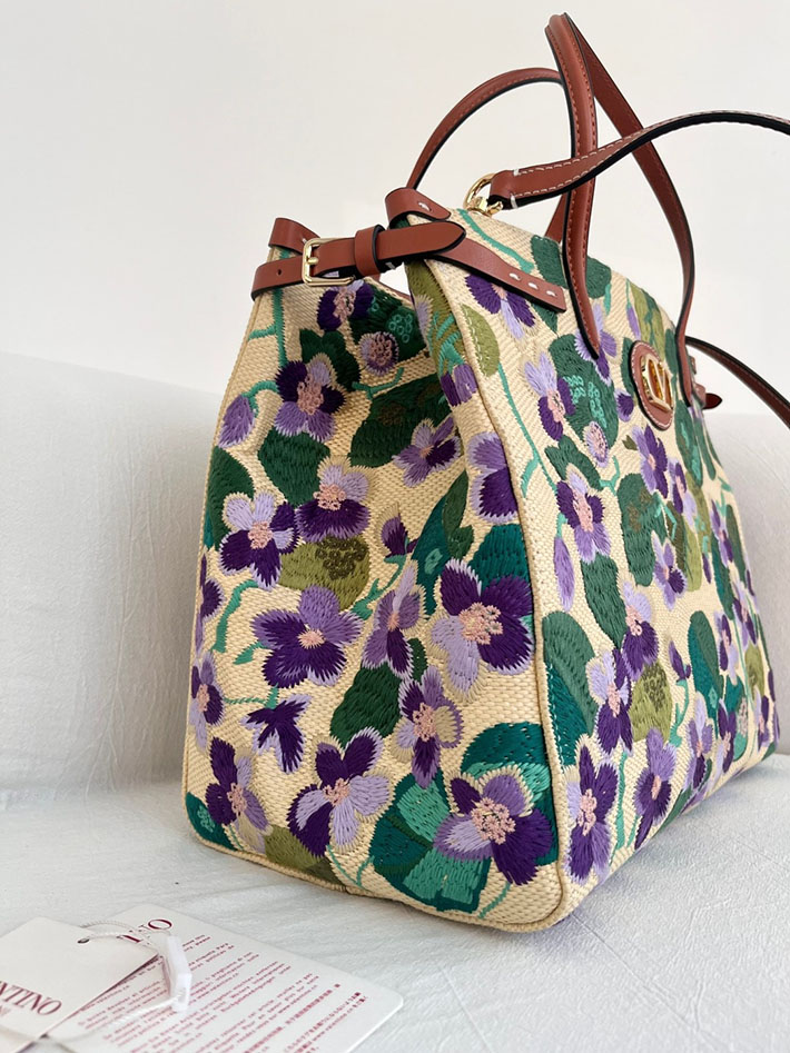 最高級ヴァレンティノスーパーコピー VALENTINO GARAVANI Antibe エンブロイダリー スモール ラフィア 2634909 ヴァレンティノ トートバッグ 布 - 画像 (6)