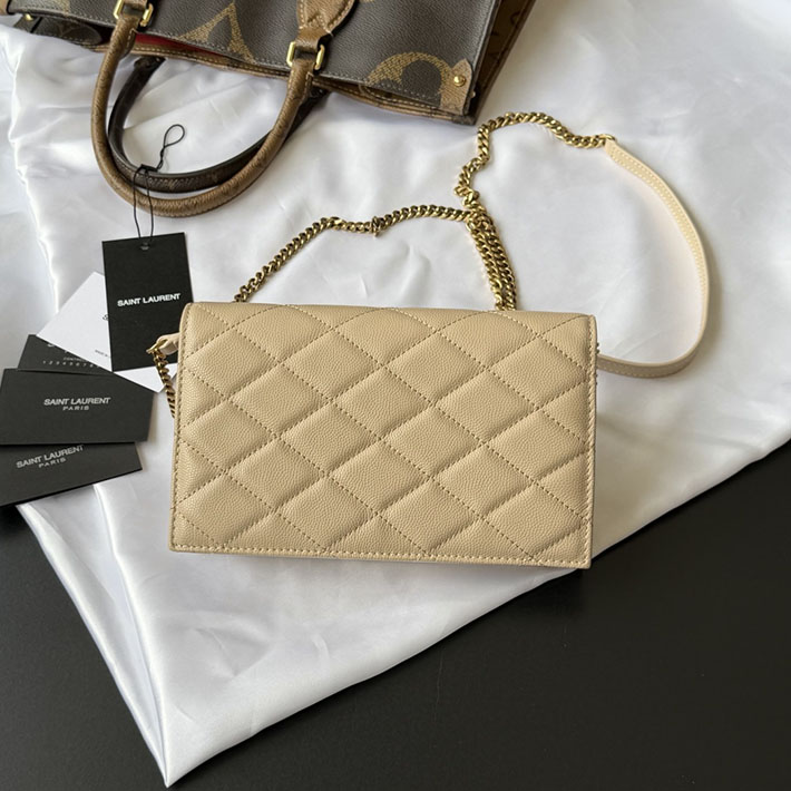 最高級サンローランスーパーコピー YSL パリ チェーンウォレット グレイン・ド・プードル レザー ダークベージュ 871149AAGOZ2721 サンローラン バッグ 人気ランキング - 画像 (11)