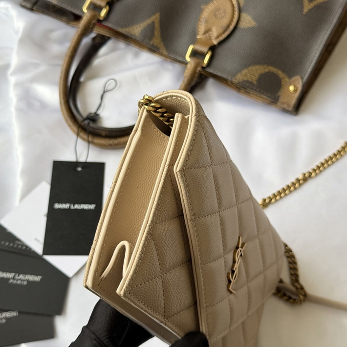 最高級サンローランスーパーコピー YSL パリ チェーンウォレット グレイン・ド・プードル レザー ダークベージュ 871149AAGOZ2721 サンローラン バッグ 人気ランキング - 画像 (7)