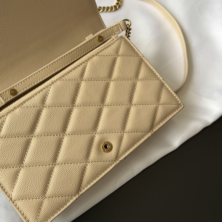 最高級サンローランスーパーコピー YSL パリ チェーンウォレット グレイン・ド・プードル レザー ダークベージュ 871149AAGOZ2721 サンローラン バッグ 人気ランキング - 画像 (5)