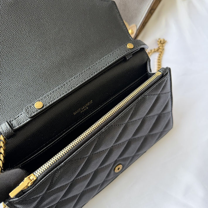 最高級サンローランスーパーコピー YSL パリ チェーンウォレット グレイン・ド・プードル レザー ブラック 871149AAGOZ1000 サンローラン バッグ ショルダー - 画像 (3)