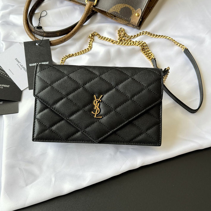 最高級サンローランスーパーコピー YSL パリ チェーンウォレット グレイン・ド・プードル レザー ブラック 871149AAGOZ1000 サンローラン バッグ ショルダー - 画像 (12)