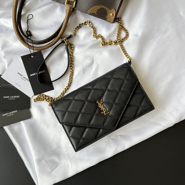 最高級サンローランスーパーコピー YSL パリ チェーンウォレット グレイン・ド・プードル レザー ブラック 871149AAGOZ1000 サンローラン バッグ ショルダー - 画像 (7)