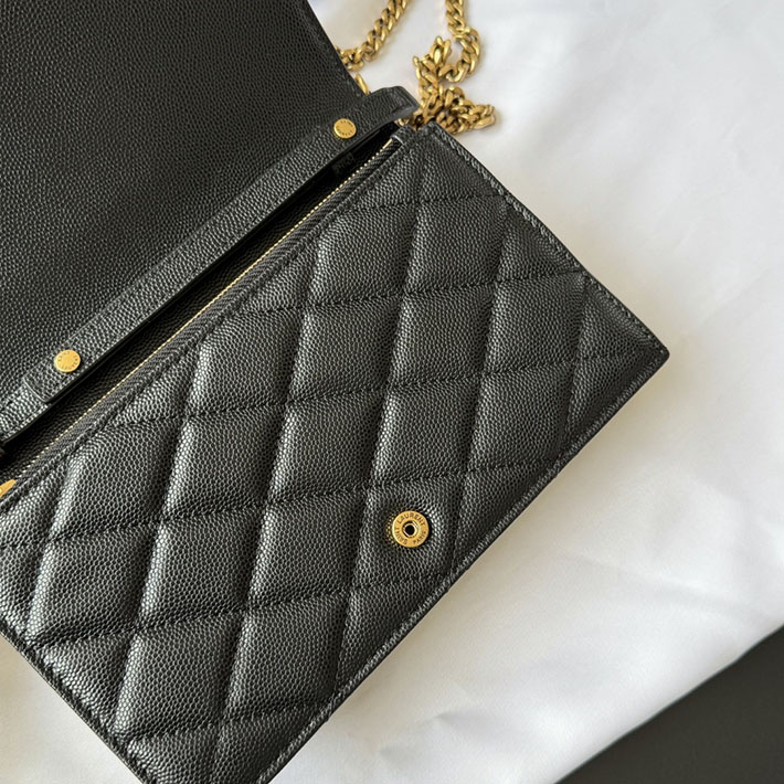 最高級サンローランスーパーコピー YSL パリ チェーンウォレット グレイン・ド・プードル レザー ブラック 871149AAGOZ1000 サンローラン バッグ ショルダー - 画像 (5)