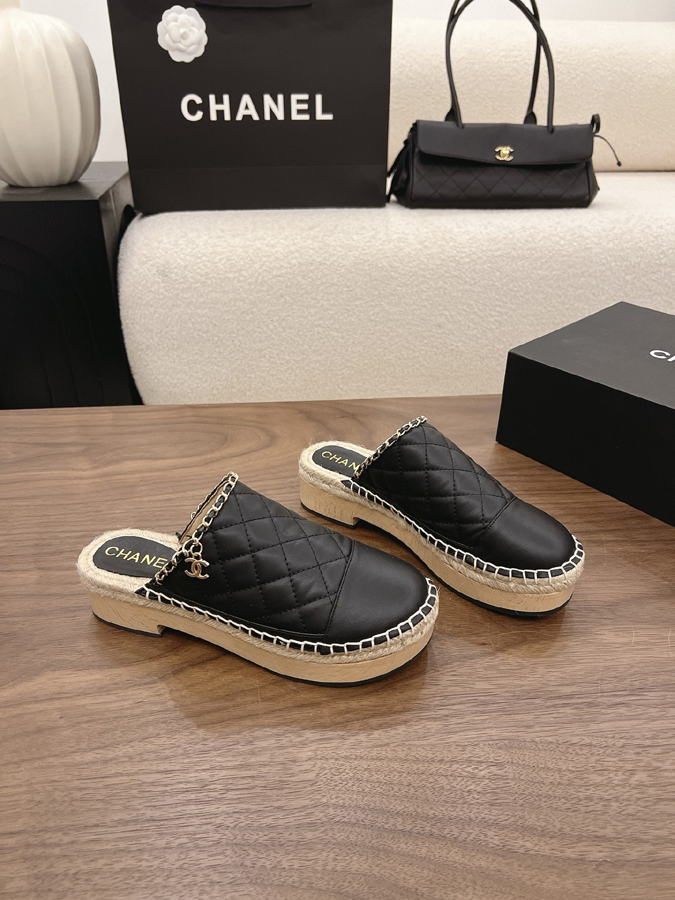 最高級シャネルスーパーコピー CHANEL【シャネル】キルティング チェーン エスパドリーユ ミュール ブラック レザー サンダル シャネルミュールレディース - 画像 (6)