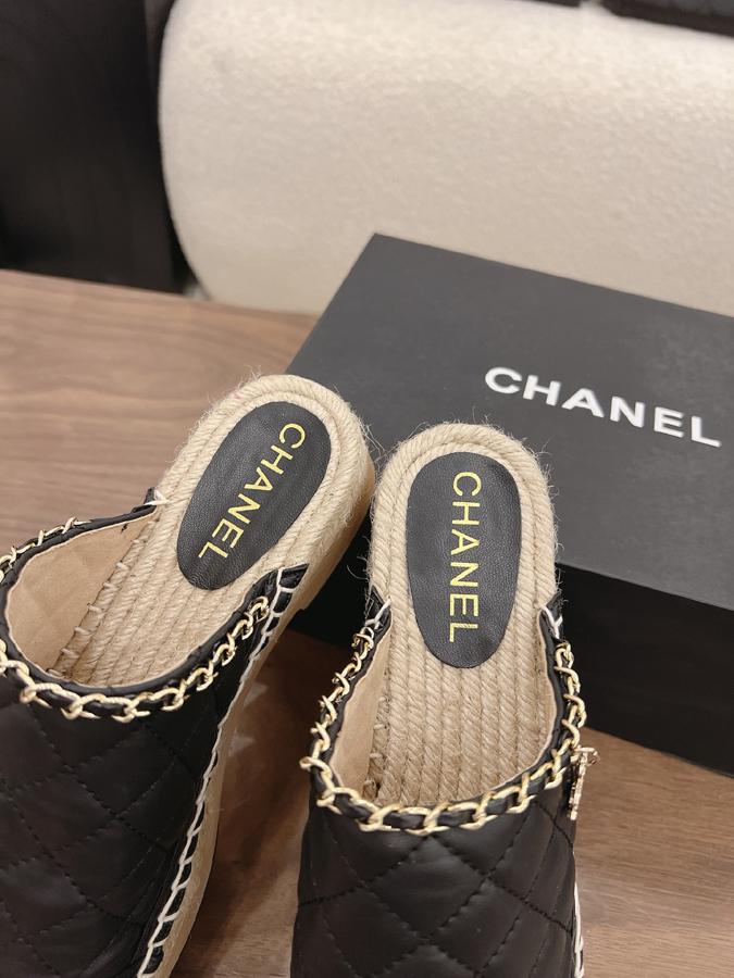 最高級シャネルスーパーコピー CHANEL【シャネル】キルティング チェーン エスパドリーユ ミュール ブラック レザー サンダル シャネルミュールレディース - 画像 (7)