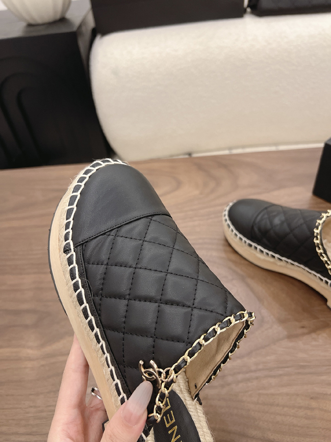 最高級シャネルスーパーコピー CHANEL【シャネル】キルティング チェーン エスパドリーユ ミュール ブラック レザー サンダル シャネルミュールレディース - 画像 (8)