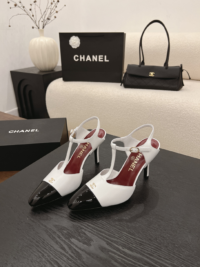 最高級シャネルスーパーコピー シャネル スリングバック ヒール ダブルC パール 白 黒 エナメル レディース 靴 シャネル パンプス 黒 - 画像 (3)